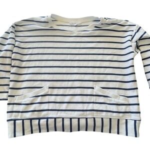 Lane + Delancey Women's Striped Long Sleeve Top with Pockets‎ Size M